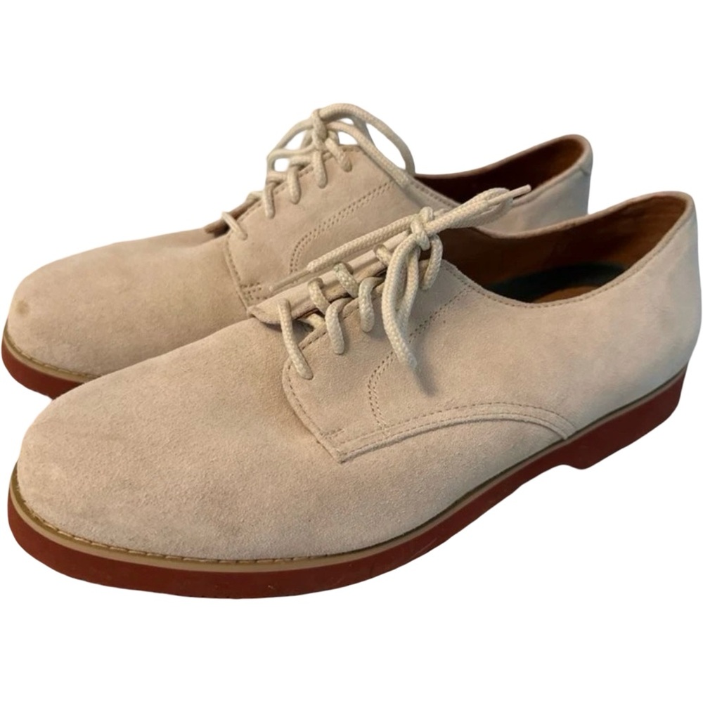 Nunn Bush Beige Suede Derby Oxfords - Picture 2 of 6